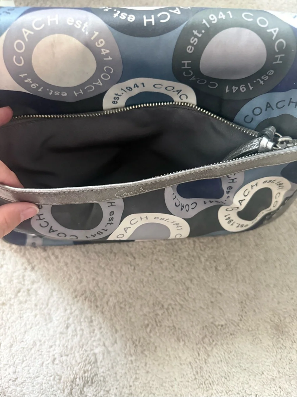 Coach Blue Multi Signature Circle Print Crossbody Bag